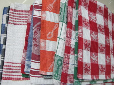 專業(yè)批發(fā)工廠直銷 華夫格茶巾、提花茶巾、色織茶巾，盡在義烏帝人日用品